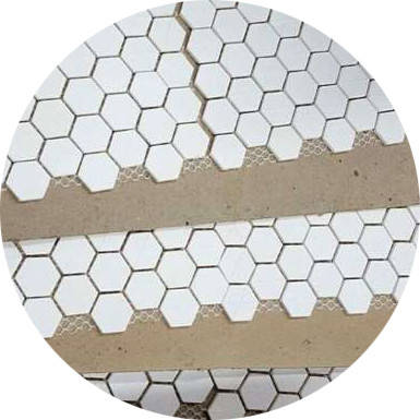 Керамічна футерівка Al2O3 92% 3x12x20 керамічна мозаїка на єдиній підкладці 500х500 мм, фото 2