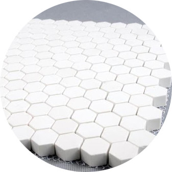 Керамічна футерівка Al2O3 92% 5x19x30 керамічна мозаїка на єдиній підкладці 500х500 мм