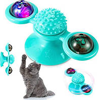 Іграшка для котів спінер PetFun Карусель з котячою м'ятою та світлодіодною кулькою
