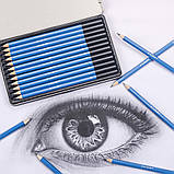 Набір графітних олівців YOVER 12 штук твердість 8В-5Н, фото 7