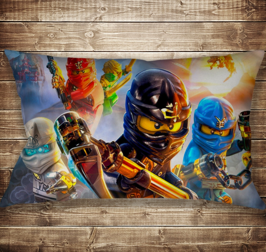 Подушка-картина с принтом на тему: Лего Ніндзяго Призрак. LEGO Ninjago Fandom. 50 х 70 см