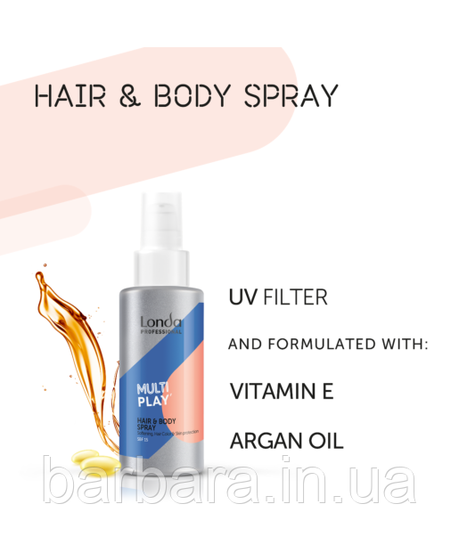 Олія Арганова для волосся і тіла з УФ-фільтрами Londa Multiplay Hair&Body Spray 100 мл