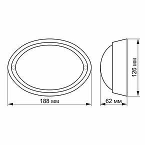 Світильник овальний LED12W сенсорний IP65 з датчиком руху VIDEX 5000 K білий VL-BHO-125PW-S, фото 2