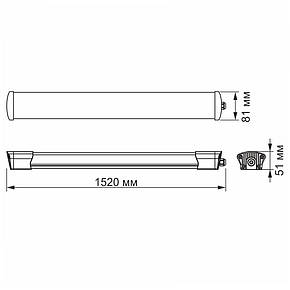 Світильник LED лінійний IP65 50 W VIDEX 1,5М 5000 K білий VL-BNW-50155, фото 2