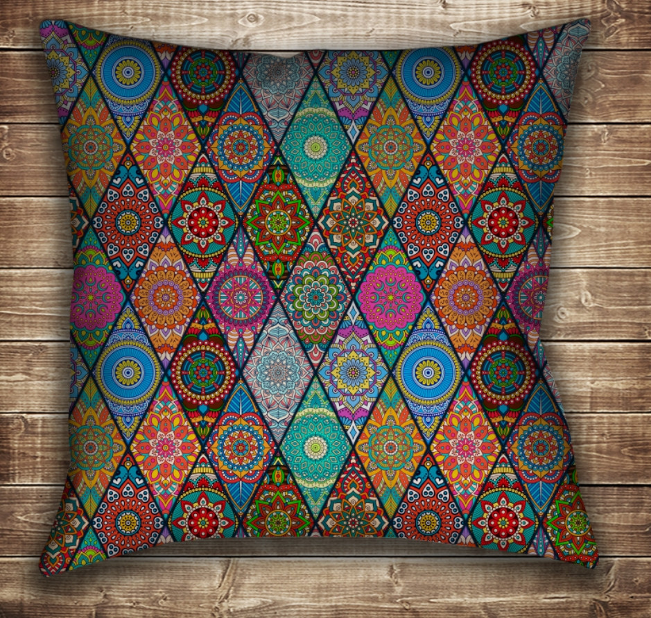 Подушка з принтом на тему: Печворк Колор. Patchwork color, фото 1