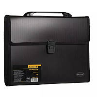 Портфель пластиковый А4 на 3 отд, черный, 10502, SCHOLZ