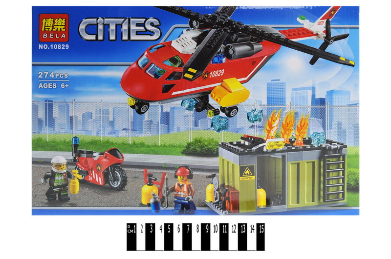 Конструктор "CITIES" "Пожежна команда швидкого реагування" (коробка) 274 дет. 10829 р.38*26*5 см, шт