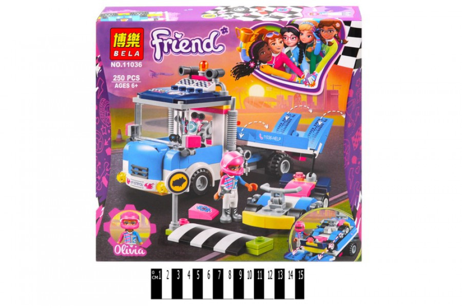 Конструктор "FRIENDS" "Грузовик техобслуговування" (коробка) 250дет. 11036 р.27*26*5,5см., шт