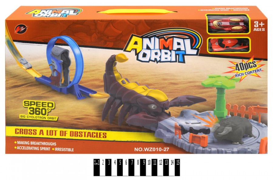 Трек "ANIMAL ORBIT" "Скорпіон" (коробка, 2 машинки, 40дет.) WZ010-27 р.50*29*7,8 см, шт