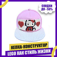 Кепка-конструктор BricksCap Hello Kitty (красные сердечка)