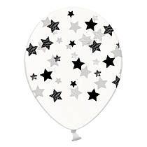 Латексні кульки "Зірки" чорні на прозорому Belbal