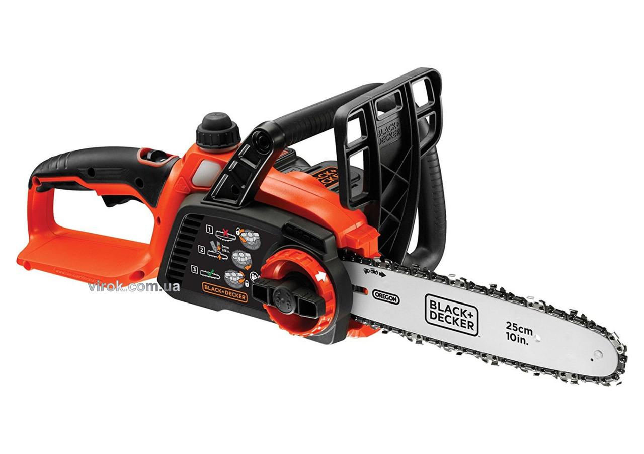 Цепная пила аккумуляторная Black + Decker Li-Ion 18 В 2 Ач шина 25 см - фото 1 - id-p1411581628