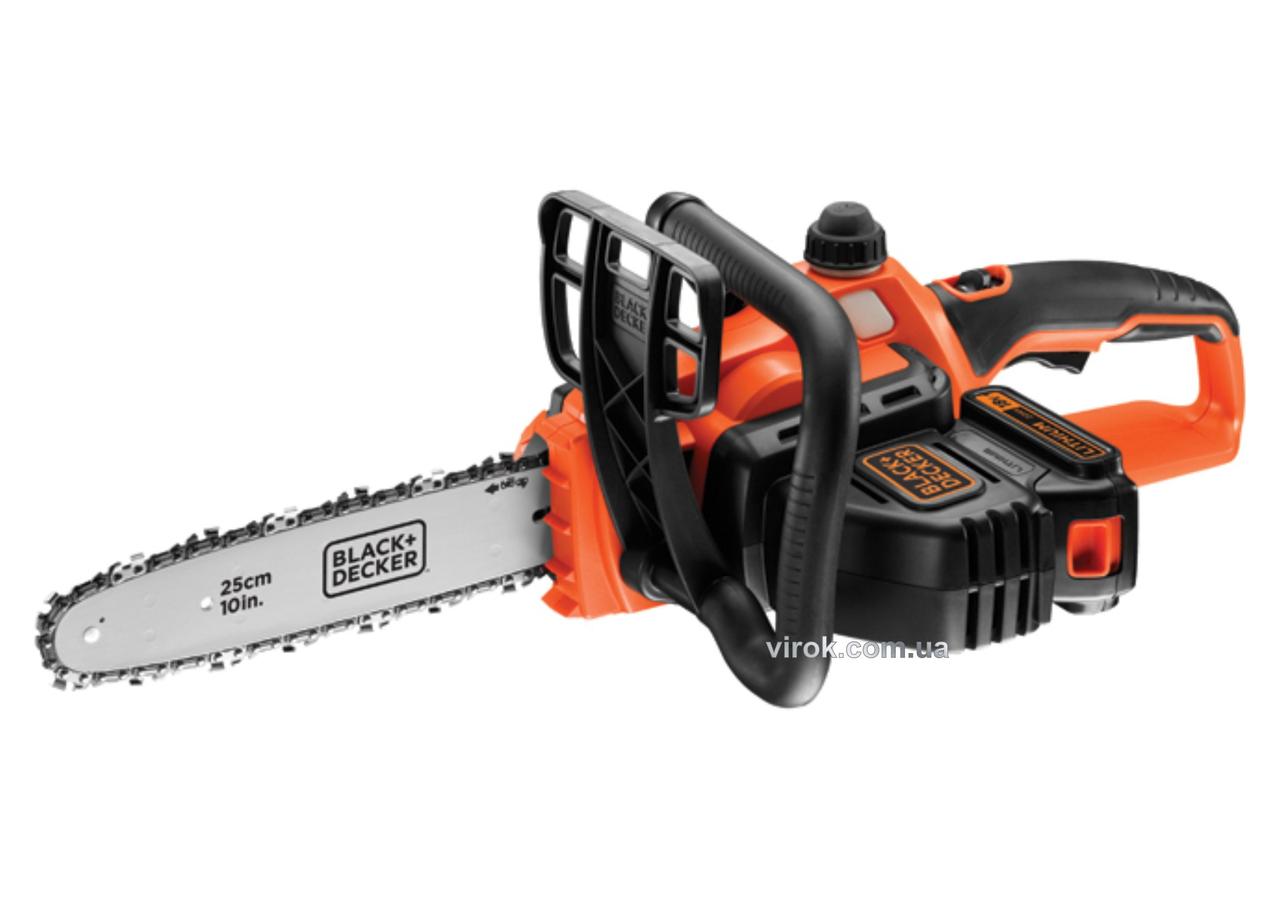 Цепная пила аккумуляторная Black + Decker Li-Ion 18 В 2 Ач шина 25 см - фото 2 - id-p1411581628