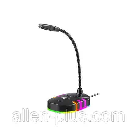 Мікрофон настільний дротовий HAVIT HV-GK58B RGB, USB, Black