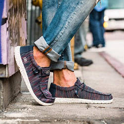 Мокасини Hey Dude Wally Sox Blue Orange Оригінал