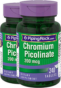 Піколінат хрому Piping Rock Chromium Picolinate 200 мкг 240 таб.