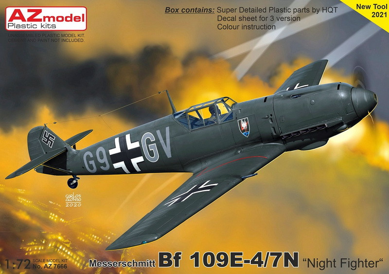 Пластикова модель 1/72 AZ model 7666 Messerschmitt Bf 109E-4/7 "Night Fighter"