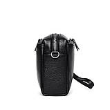 Шкіряна жіноча сумка з натуральної шкіри. Сумочка жіноча маленька на три відділення (руда), фото 4