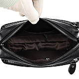 Шкіряна жіноча сумка з натуральної шкіри. Сумочка жіноча маленька на три відділення (руда), фото 9