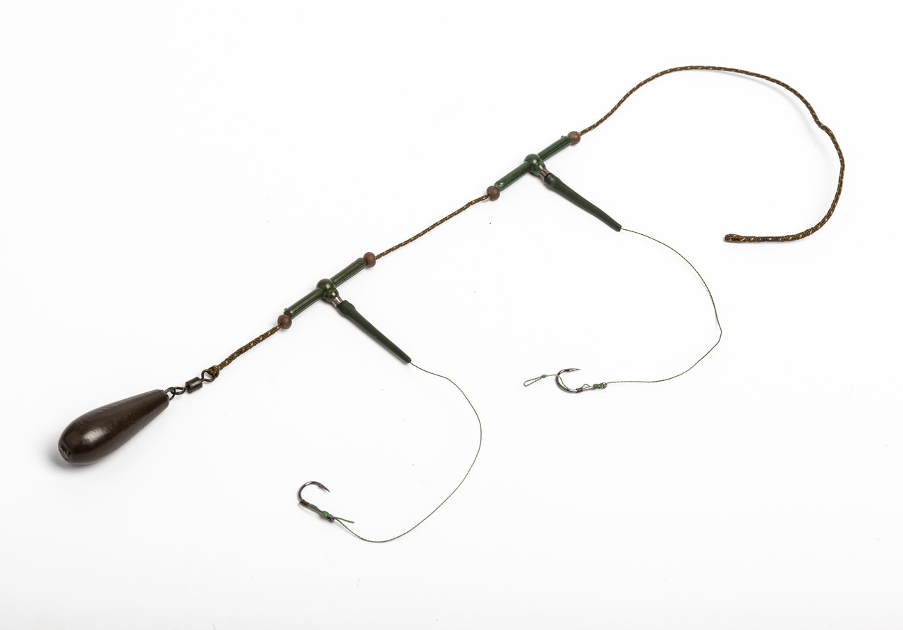 Монтаж короповий 2 гачки з волоссям під бойл Супер-карп №25