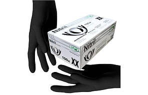Рукавички нітрилові чорні (S) 5гр* 50пар/уп СФМ