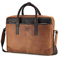 Сумка шкіряна для ноутбука Tom Stone 717 R-Br світло-коричнева MacBook 16'