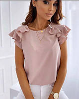 Блузка женская полубатальная с рюшиками, размеры 50-56 (3цв) "MILANI" купить недорого от прямого поставщика