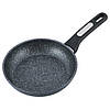 Сковорода Kamille 20см з антипригарним покриттям чорний мармур з алюмінію для індукції і газу KM-5385MR, фото 4