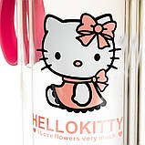 Дитяча скляна термопляшка для води "Hello Kitty" 280мл (ситечком) подвійні стінки, фото 5