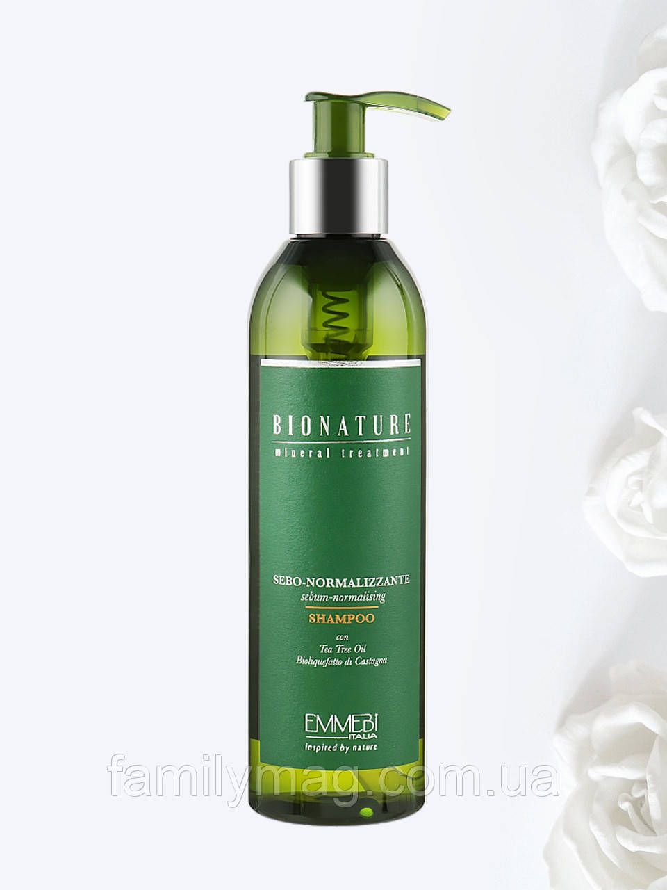 Себонормалізуючий шампунь Sebum-Normalizing Shampoo BioNature Emmebi Italia 250 мл