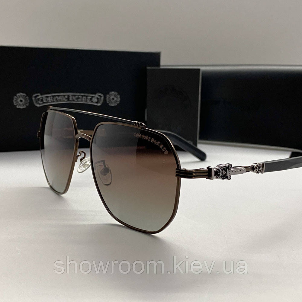 Чоловічі сонцезахисні окуляри Chrome Hearts 5079 brown