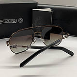 Чоловічі сонцезахисні окуляри Chrome Hearts 5079 brown, фото 4