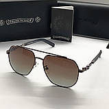 Чоловічі сонцезахисні окуляри Chrome Hearts 5079 brown, фото 2