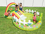 Надувний ігровий центр Intex 57154 «Мій сад», 290 х 180 х 104 см, з надувними іграшками, фонтаном і гіркою, фото 3