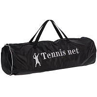 Сітка для великого тенісу нейлон плетіння встик, р-р 12,8х1,08 м, комірка 5x5 см, з метал.тросом, чорна