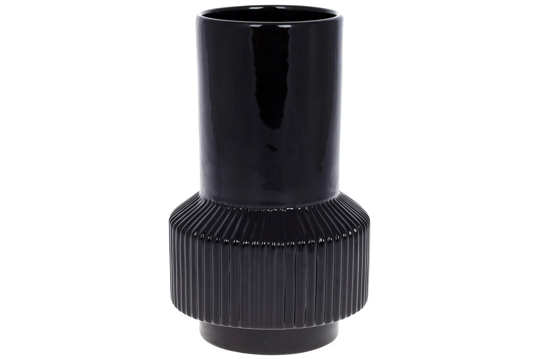 Ваза керамічна 22 см, колір чорний (733-492)