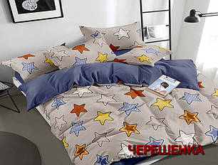 Тканина для постільної білизни Сатин S-064 (A+B) - (60м+60м) зірки, фото 1