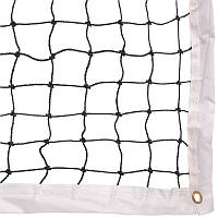 Сітка для великого тенісу нейлон плетіння вузлове, р-р 12,8 м ячею 5x5 см, з метал.тросом, чорна
