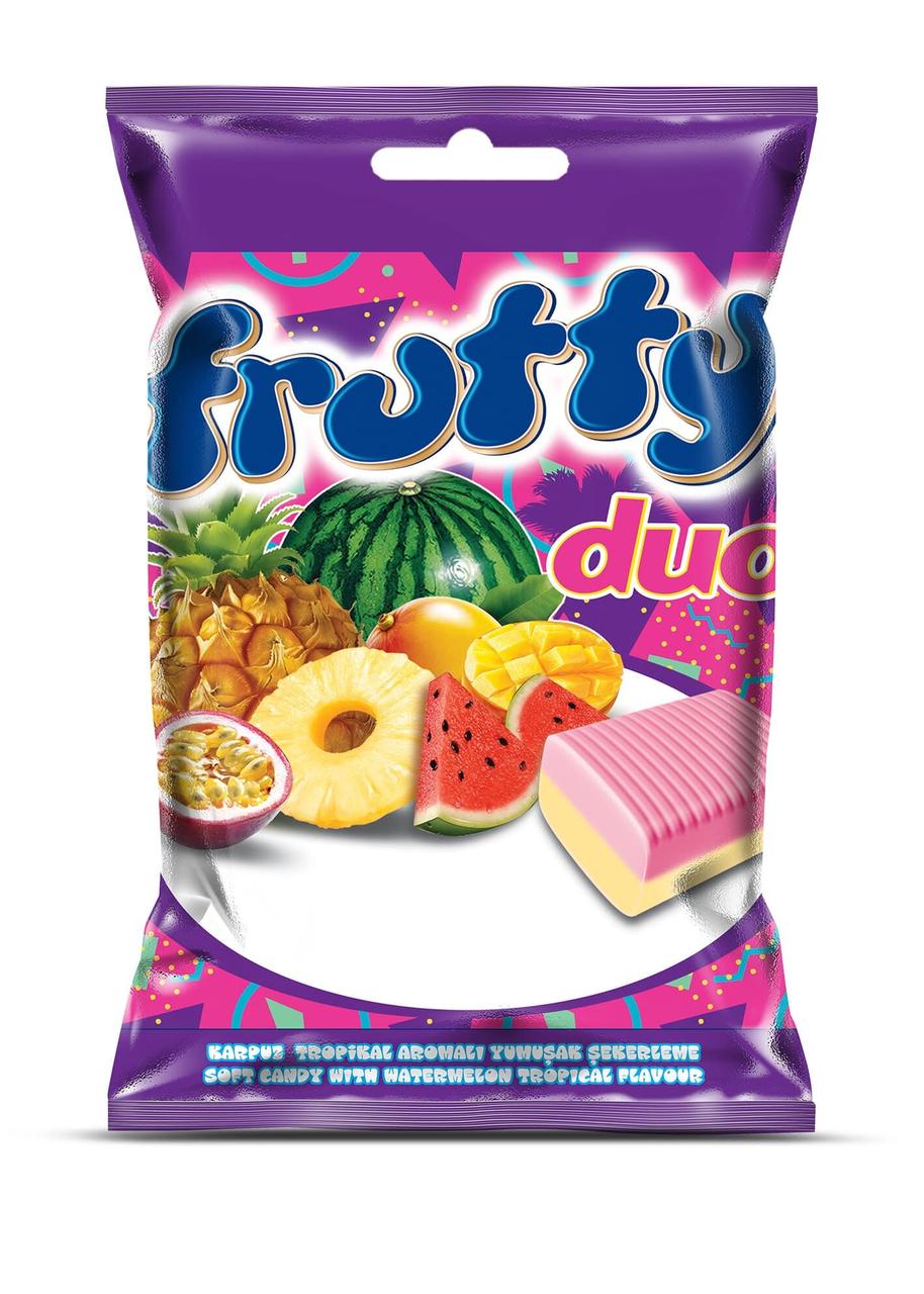 Упаковка жевательных конфет Tayas Frutty Duo со вкусом Арбуз-Тропик 1 кг, фото 1