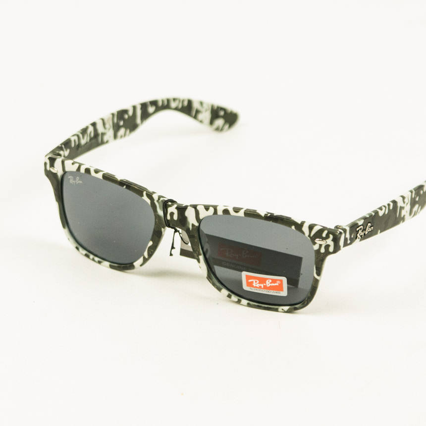 Оптом солнцезащитные очки Ray-Ban Wayfarer унисекс со стеклянной линзой и оправой хаки - 048, фото 2