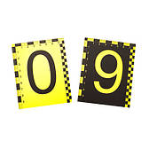 Набір двосторонніх жовто-чорних пластикових номерків 0-9