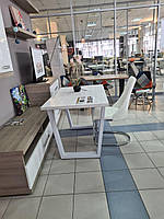 Стол обеденный Бинго каркас Белый бархат, столешница ДСП Вествуд 1150*750 мм (Металл-Дизайн ТМ) 1150*750 мм, аляска