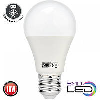 Светодиодная LED лампа E27 220v 10W 6400K с датчиком движения и освещения, замена лампы накаливания 80W