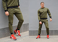 Мужские спортивные брюки оливковые (хаки), мужские спортивные штаны весна-осень