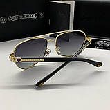 Чоловічі сонцезахисні окуляри Chrome Hearts 5078 gold, фото 3
