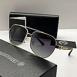 Чоловічі сонцезахисні окуляри Chrome Hearts 5078 gold, фото 5