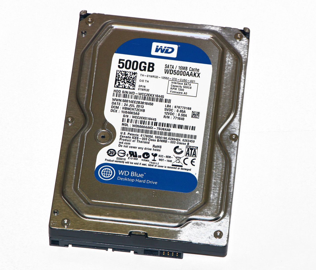 Жесткий диск Western Digital Caviar Blue 500 Гб 16Мб WD5000AAKX SATA III (б/у)