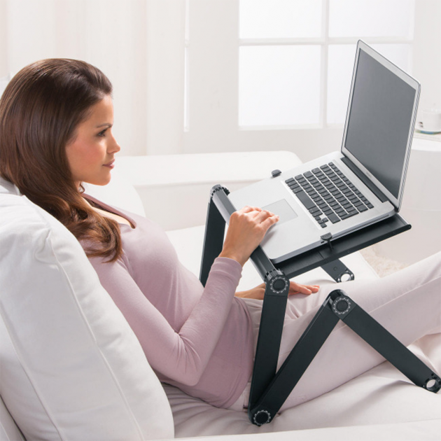 Стіл підставка для ноутбука з охолодженням Laptop Table T8 Чорний