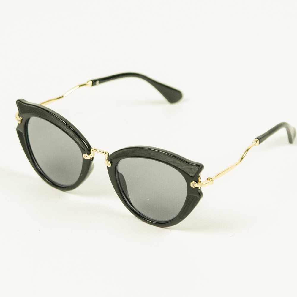 Сонцезахисні жіночому окуляри котяче око - Чорні - 1561/1