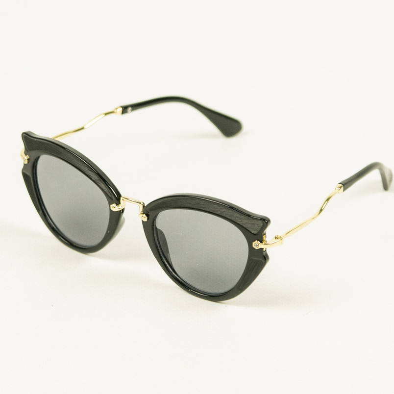 Сонцезахисні жіночому окуляри котяче око - Чорні - 1561/1, фото 1